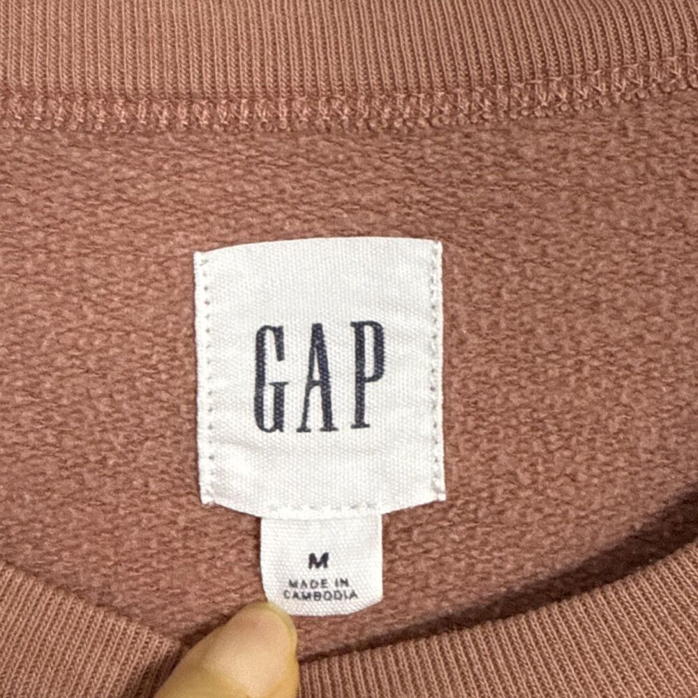Gap Men's Faded Cedar Logo Fleece Crewneck Sweatshirt Cotton Blend Size Medium - Picture 3 of 7